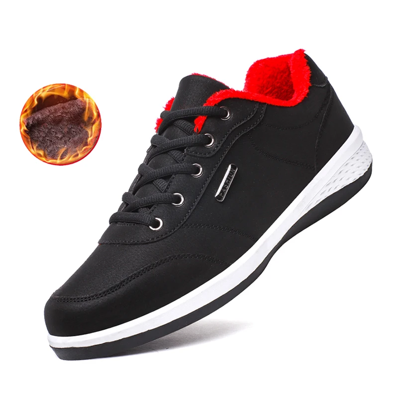 Fur Black Valstone/мужские повседневные кожаные кроссовки; Весенняя Повседневная обувь; нескользящая обувь на плоской подошве; прогулочная обувь; светильник для прогулок; горячая распродажа - Цвет: Fur Black