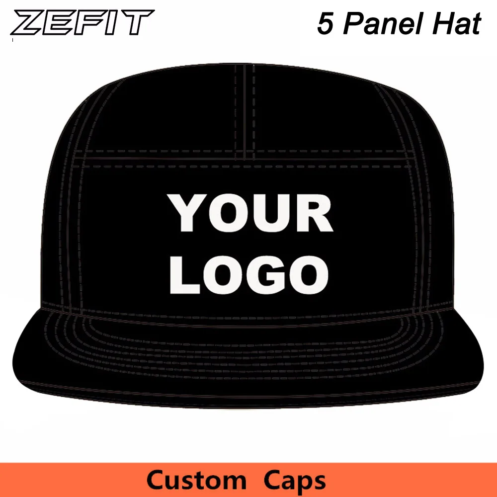Custom 100 Pure Cotton 5-panels Baseball Cap Small Order Low MOQ Men Women Leather Patch Logo Traveller Team Hats Fast Shipping