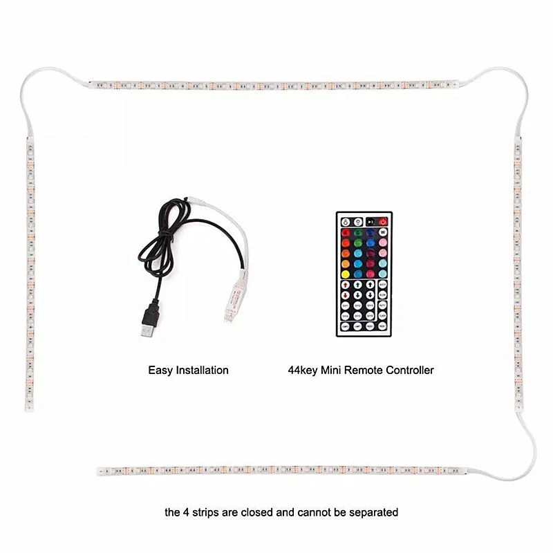 USB СВЕТОДИОДНЫЙ светильник DC 5V RGB гибкий 5050 SMD клейкая лента HD tv Настольный ТВ фоновый светильник
