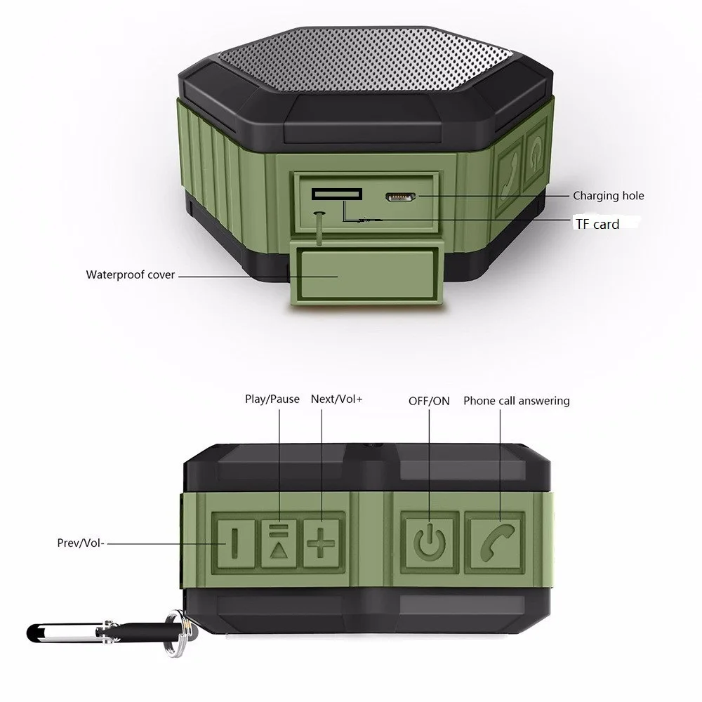 1 шт. уличная Bluetooth колонка водонепроницаемая портативная беспроводная