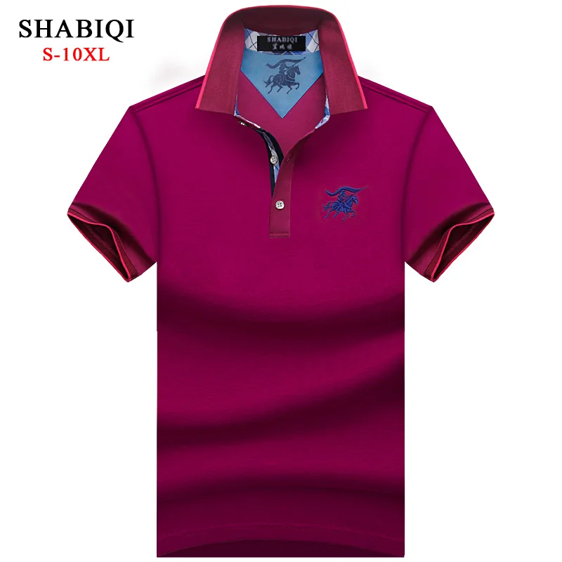 New 2022 Men Polo SHABIQI Brand Clothing Male Fashion Polo Shirt Men Casual Plus Size Polo Shirts 5XL 6XL 7XL 8XL 9XL 10XL