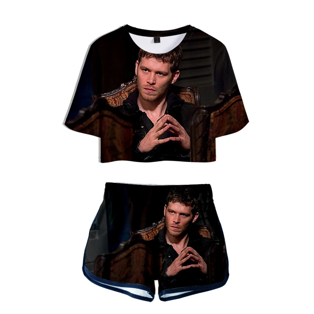 Niklaus Mikaelson 3D Printed Kpop Women 2 Piece Set Summer Short Sleeve Crop Top+Shorts 2019 Hot Sale Cool Streetwear Clothes |