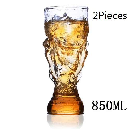 2PCS(850ml) OUSSIRRO 850 мл креативная стеклянная чашка бар Кристальная вода виски вино Питьевая футбольная стеклянная пивная чашка - Цвет: 2PCS(850ml)