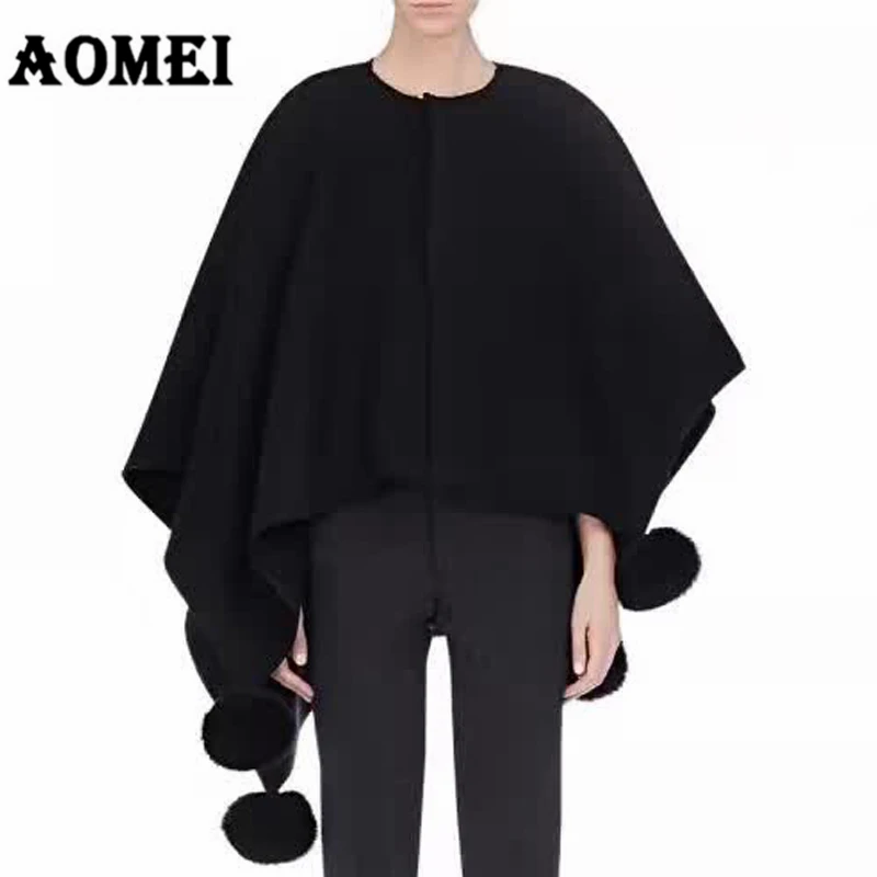 Женский осенне зимний топ шерстяной вязаный свитер Асимметричная Длина с лисьим