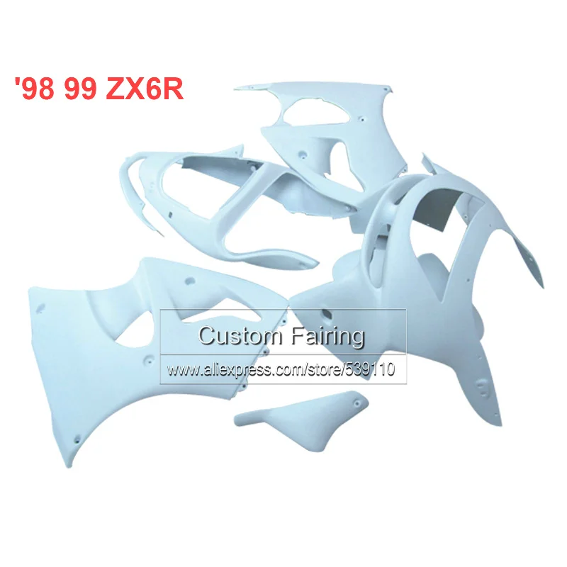 nice custom Motorcycle fairings for Kawasaki zx6r white 98 99 1998 1999 Ninja 636 zx 6r fairing kit xl27 | Автомобили и мотоциклы