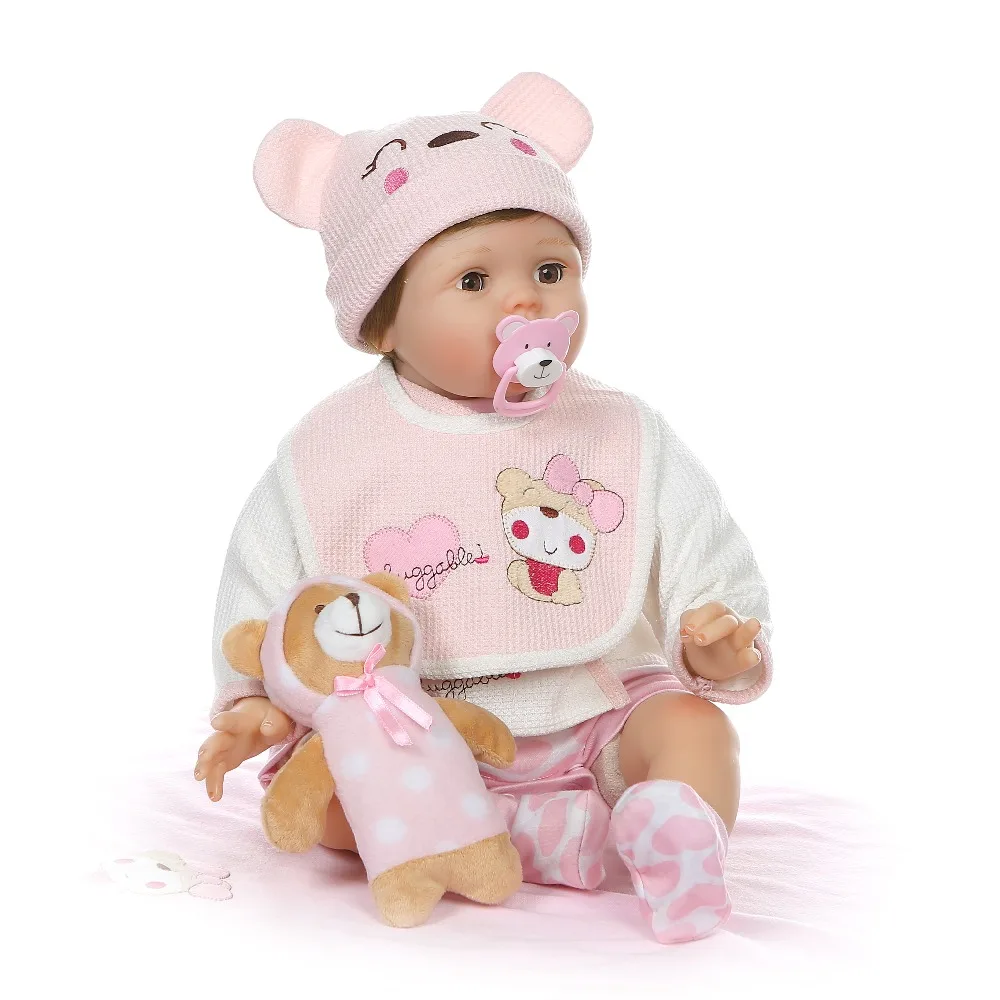 Мягкая кукла NPK 55 см мягкая силиконовая reborn baby глаза мигание милый подарок на день