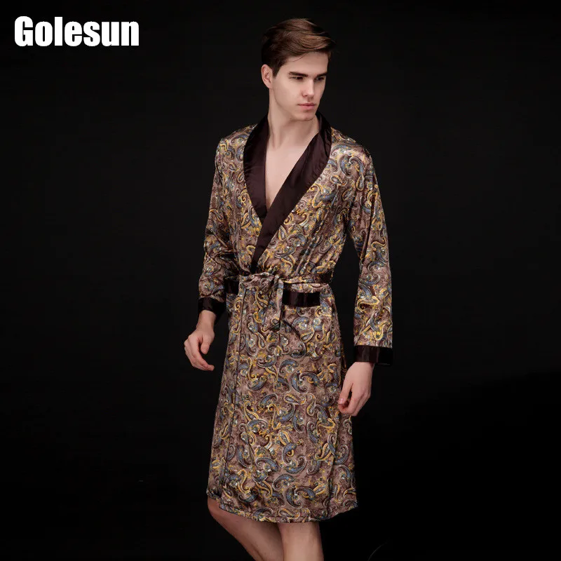 

Мужская Летняя пижама из искусственного шелка, упаковка в длинную почтовую одежду, одежда для отдыха с длинными рукавами, домашняя одежда. М...