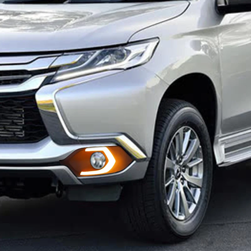 Hlxg 2 шт. 12 В светодиодные дневные ходовые огни DRL подходят для Mitsubishi Pajero Sport 2013 2014 2015