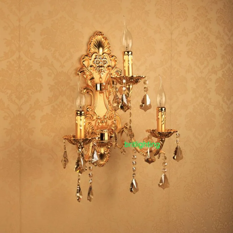 Светодиодный хрустальный настенный светильник золотые прикроватные настенные