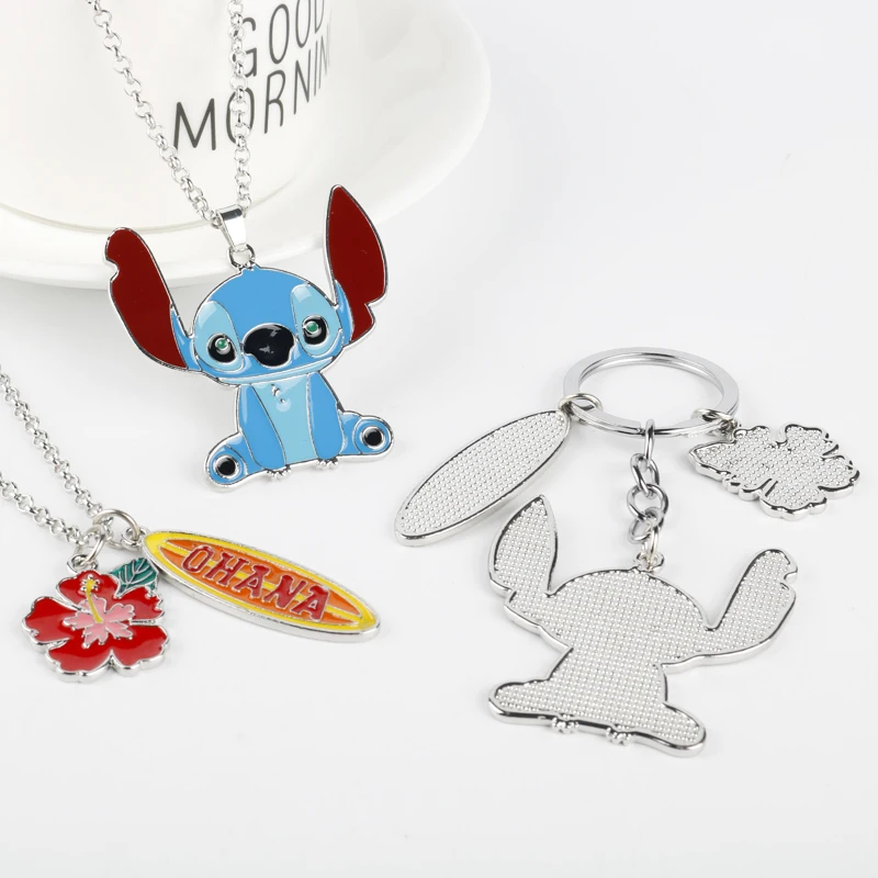 Аниме мультфильм милый Охана Лило Ститч брелок Kawaii Эмаль Подвеска из металлического сплава ожерелье chaviro автомобиль брелок цифры брелок