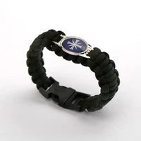 hot game jewelry bracelet cross logo black weave rope charm braided bracelets girls gift accessory