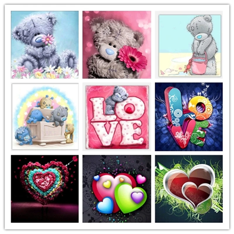 lovely bear diamond painting cross stitch embroidery decorations kids gifts home decor mural art diy mosaic wedding gift |
