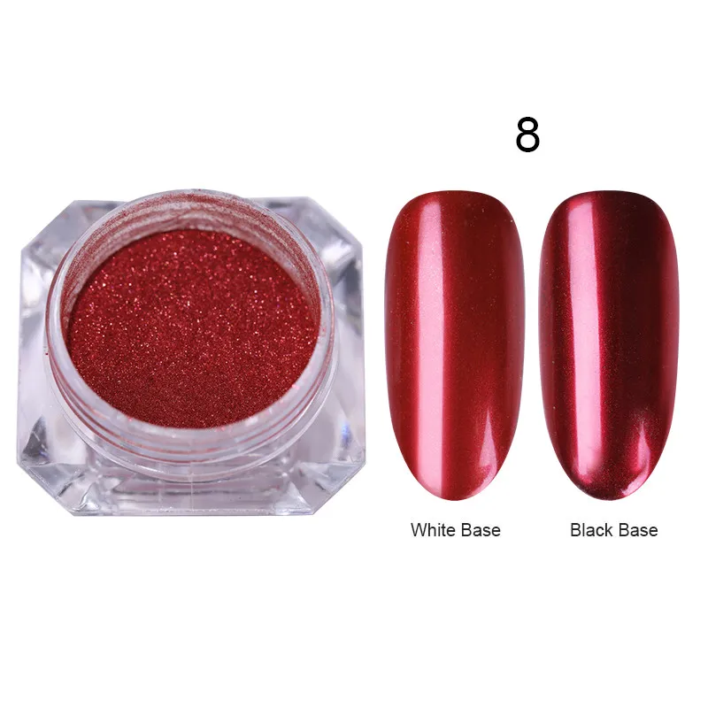 color-8 1 коробка зеркальный голографический блестящий для ногтей порошок DIY дизайн мерцающий хром пигмент лазер украшения для ногтей маникюр - Цвет: color-8
