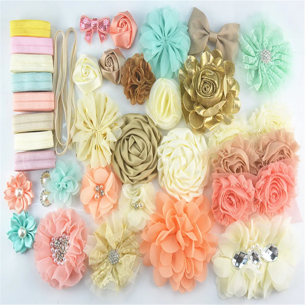 

36pcs/lot Vintage Gold headband kit , shower headband station, DIY headbands