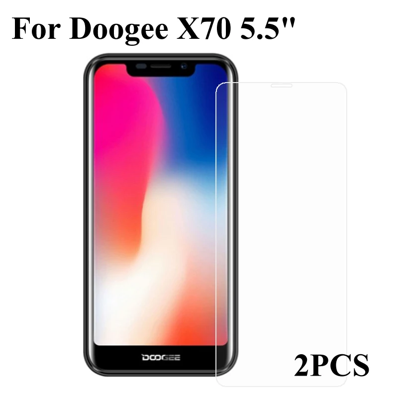 2PCS 2 шт Doogee X70 защитная пленка из закаленного стекла Запасная часть для Doogee X 70 стеклянная Защитная пленка для экрана мобильного телефона - Цвет: 2PCS
