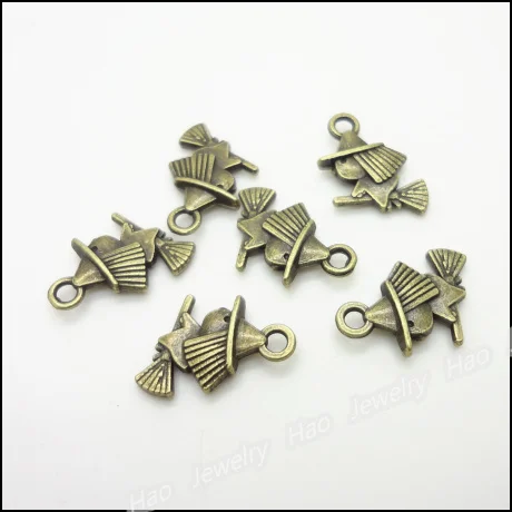 120 шт винтажные амулеты Хэллоуин ведьма Кулон Античный бронзового цвета из