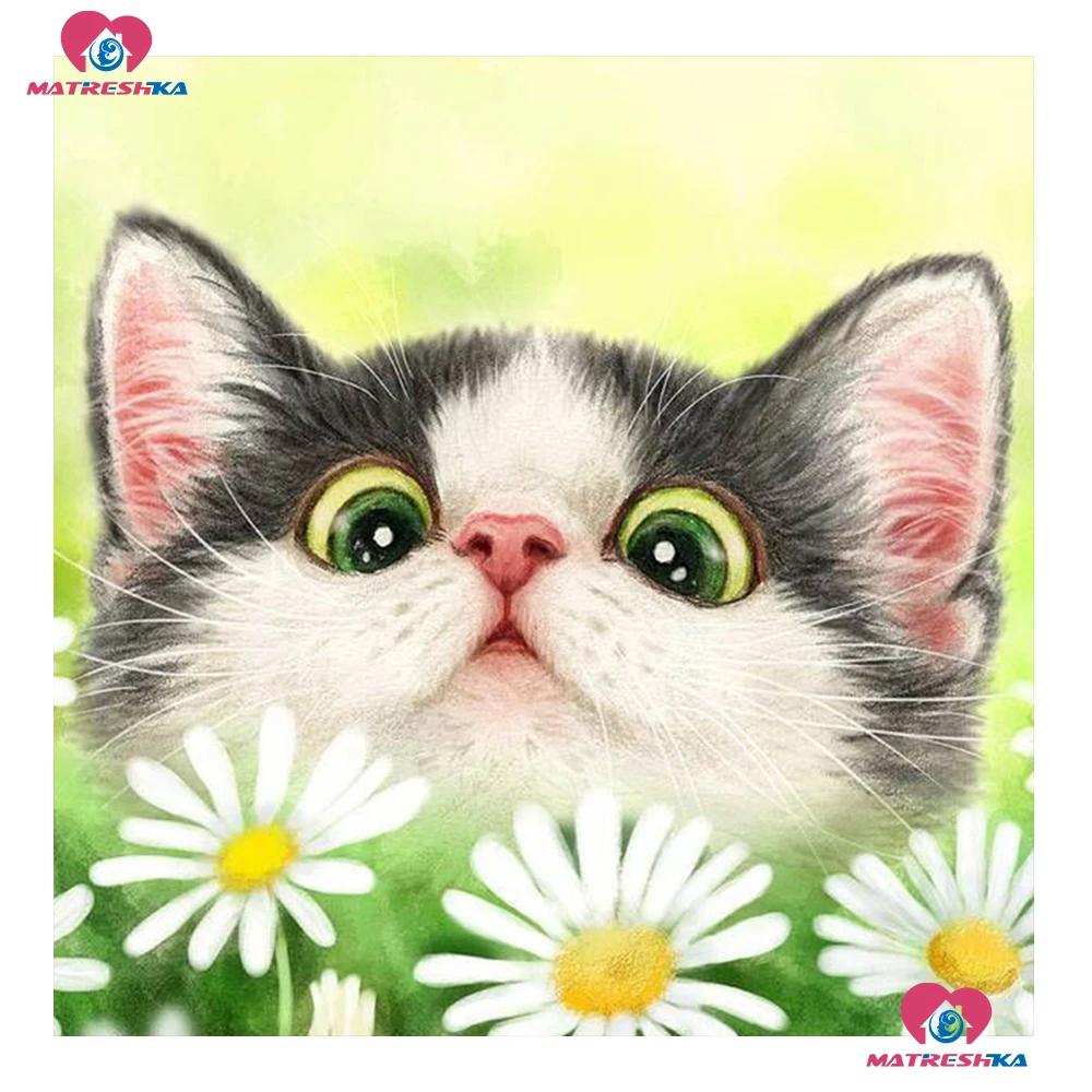 Алмазная живопись 5D сделай сам картина из квадратных/круглых страз кот 3D вышивка