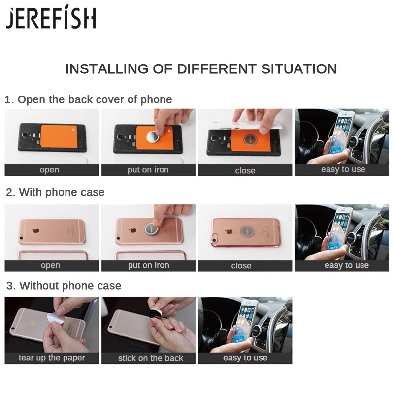 JEREFISH магнитный автомобильный держатель телефона для лобового стекла комплект