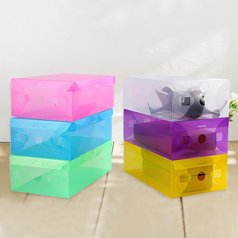 Прозрачная ПП коробка для хранения обуви мужчин раскладушка обувь органайзеры