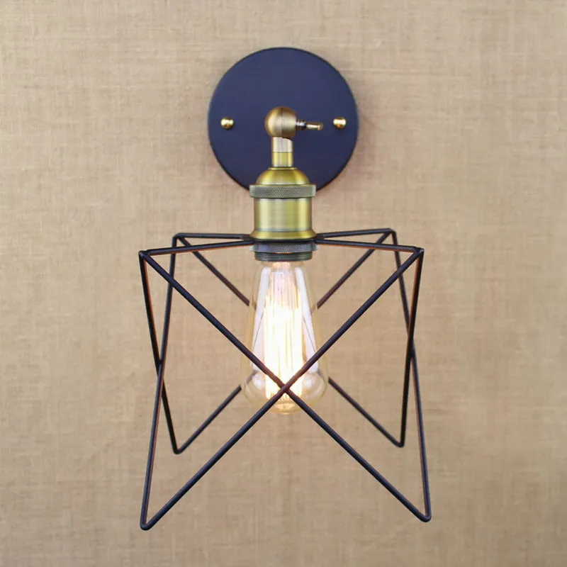 Промышленный Ретро Винтажный Золотой металлический провод звезда настенная