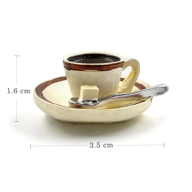 Coffee 1 шт. моделирование Еда Кофе торт мини-фигурка Декор Сказочный Сад Герой мультфильма статуя модель смолы ремесла игрушки украшения - Цвет: Coffee