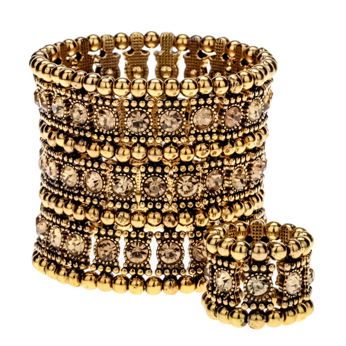 Многослойные Свадебные кольца с кристаллами B11|bracelet ring set|set weddingcrystal jewelry |