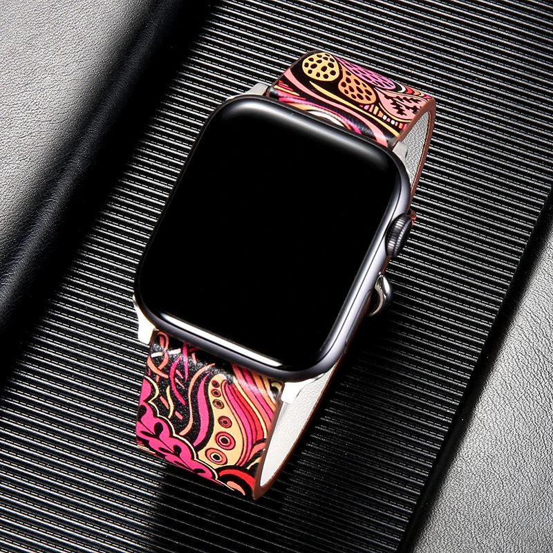 red Ремешок для apple watch 42 мм 38 мм 44 мм 40 мм кожаный ремешок pulseira аксессуары для apple watch браслет correa iwatch 4 3 2 1 - Цвет ремешка: red