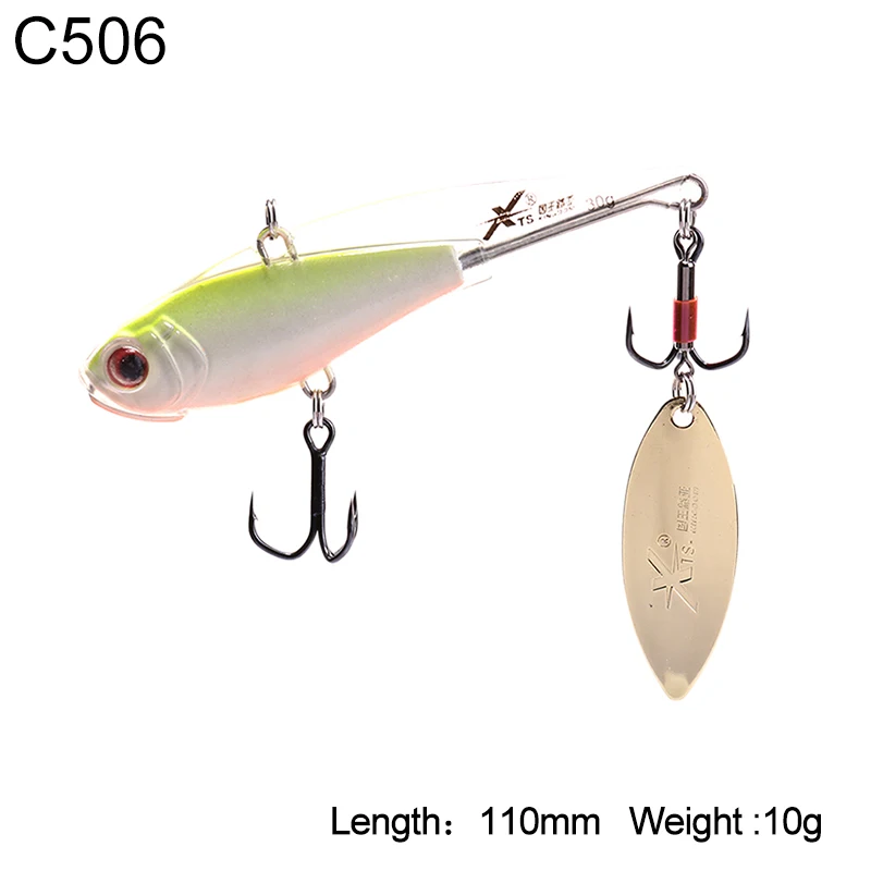 3520B-110mm-10g-C506 Kingdom Спиннер рыболовные приманки свинцовые VIB приманки ложка бас Спиннербейт приманка снасть VMC крючки PESCA Рыбная ловля модель 3520B - Цвет: 3520B-110mm-10g-C506
