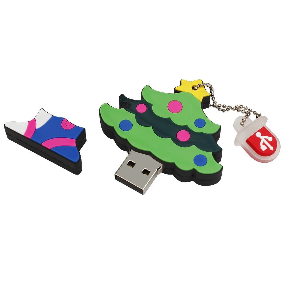 XIWANG USB флеш-накопитель 128 ГБ, флеш-накопитель, мультяшный снеговик, Рождественская елка, подарки, 64 ГБ, 32 ГБ, 16 ГБ, 8 ГБ, 4 Гб, олень, Санта-Клаус, ручка-накопитель
