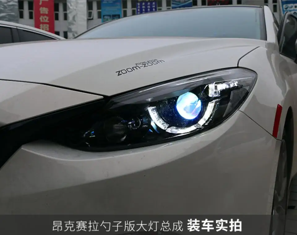 Светодиодный ные фары для Mazda 3 Axela 2014 2016 светодиодный двойные ксеноновые линзы