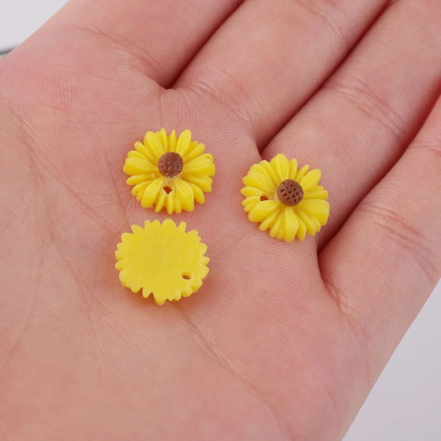 Fnixtar 12 мм подвеска в виде подсолнуха Очаровательная Маргаритка цветок резиновые