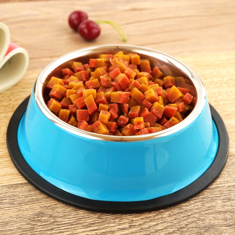 Нержавеющая сталь собака чаши 3 цвета Еда пить воду блюд подачи для Cat Щенки