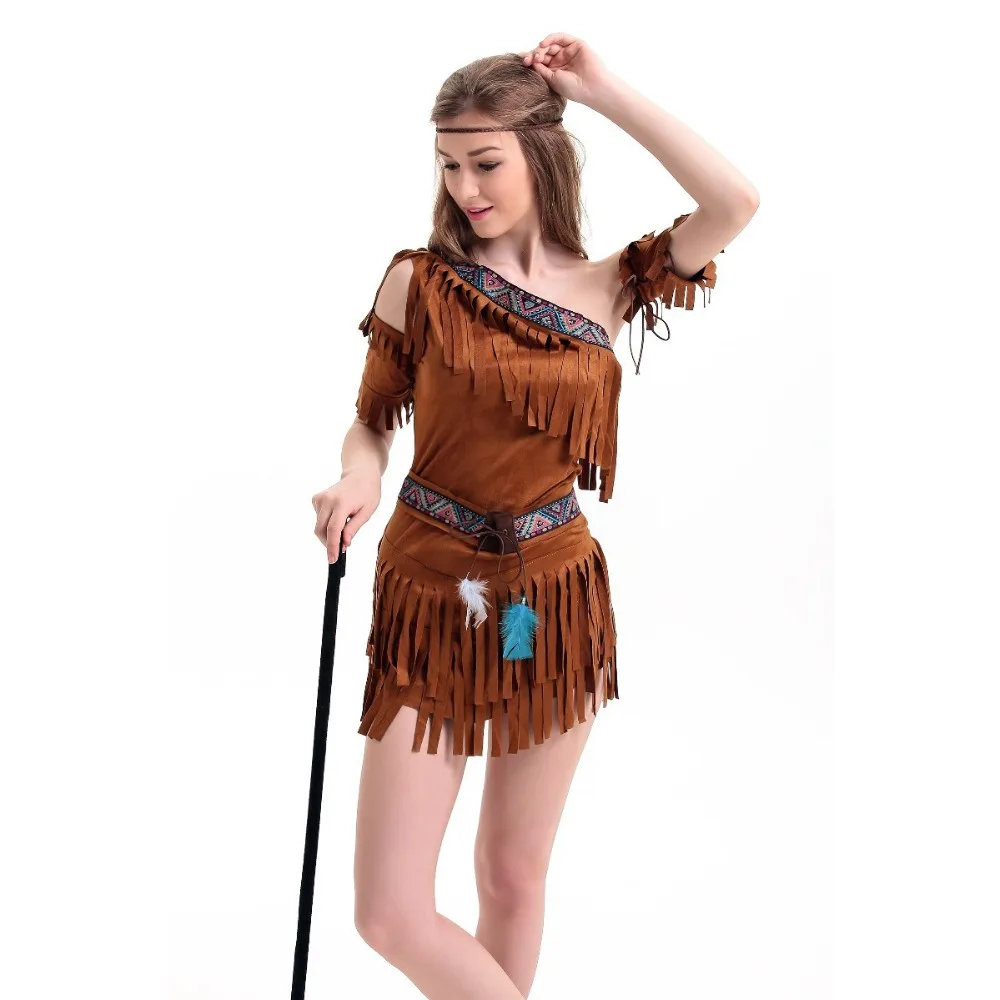 Индийское маскарадное платье Squaw Cowgirl принцессы Клеопатра первородное