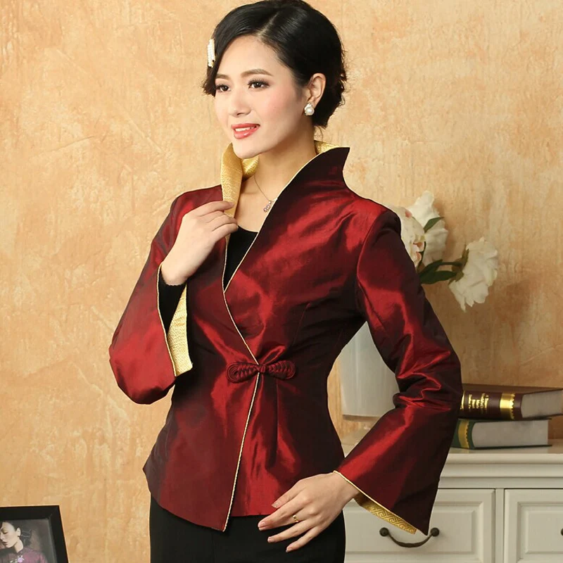 Новинка 2021 модное оранжевое атласное женское пальто китайский классический