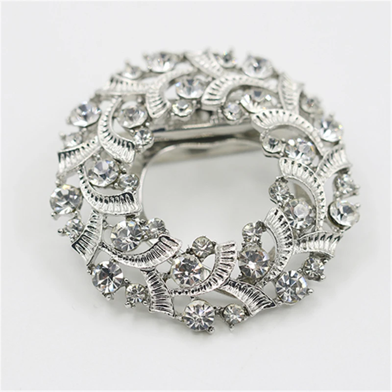 Модная женская круглая брошь Изысканная Женская Золотая Яркая блестящая