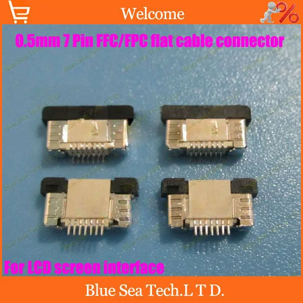 Бесплатная доставка FPC/FFC разъем для кабеля 7 pin 0 5 мм ЖК экрана интерфейс