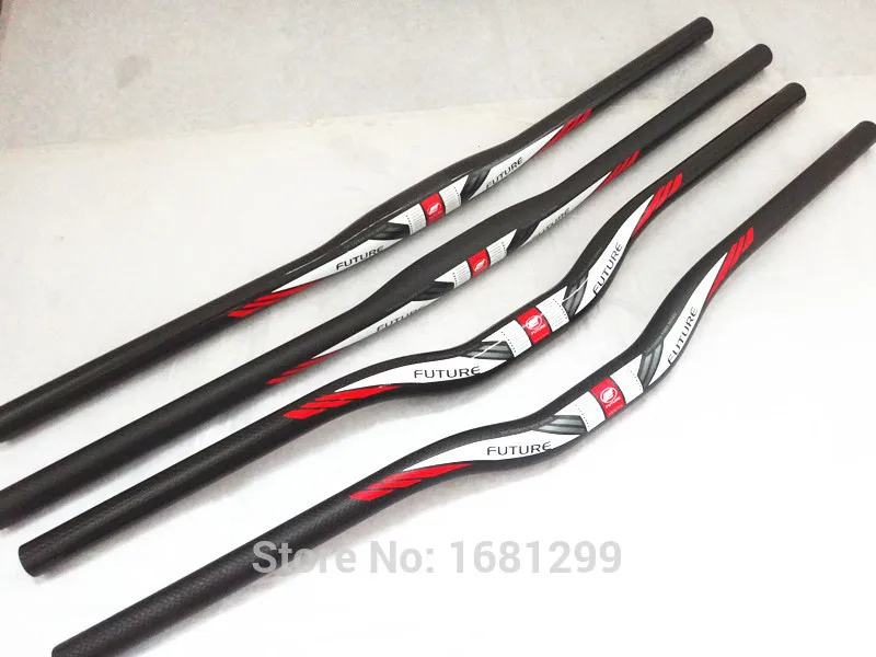 New FUTURE Mountain bike 3K full carbon handlebar flat/rise bicycle MTB parts 31.8*600-740mm Free shipping | Спорт и развлечения