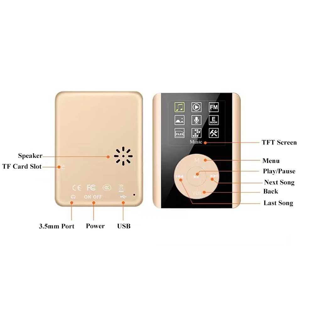 HOMEBAR JS06 Alarm 1,8 ЖК-экран 3th HIFI MP4 плеер встроенный динамик 2 4 ГБ 8 ГБ 16 ГБ Поддержка 64 Гб TF карта Музыка Видео электронная книга FM