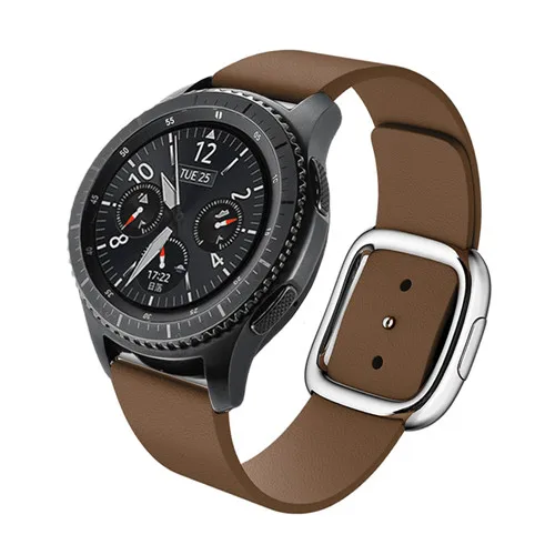 Brown 22 мм Современная застежка ремешок из натуральной кожи для huawei часы GT samsung Galaxy Watch 46 MM браслет ремешок для наручных часов для Шестерни S3 браслет - Цвет ремешка: Brown