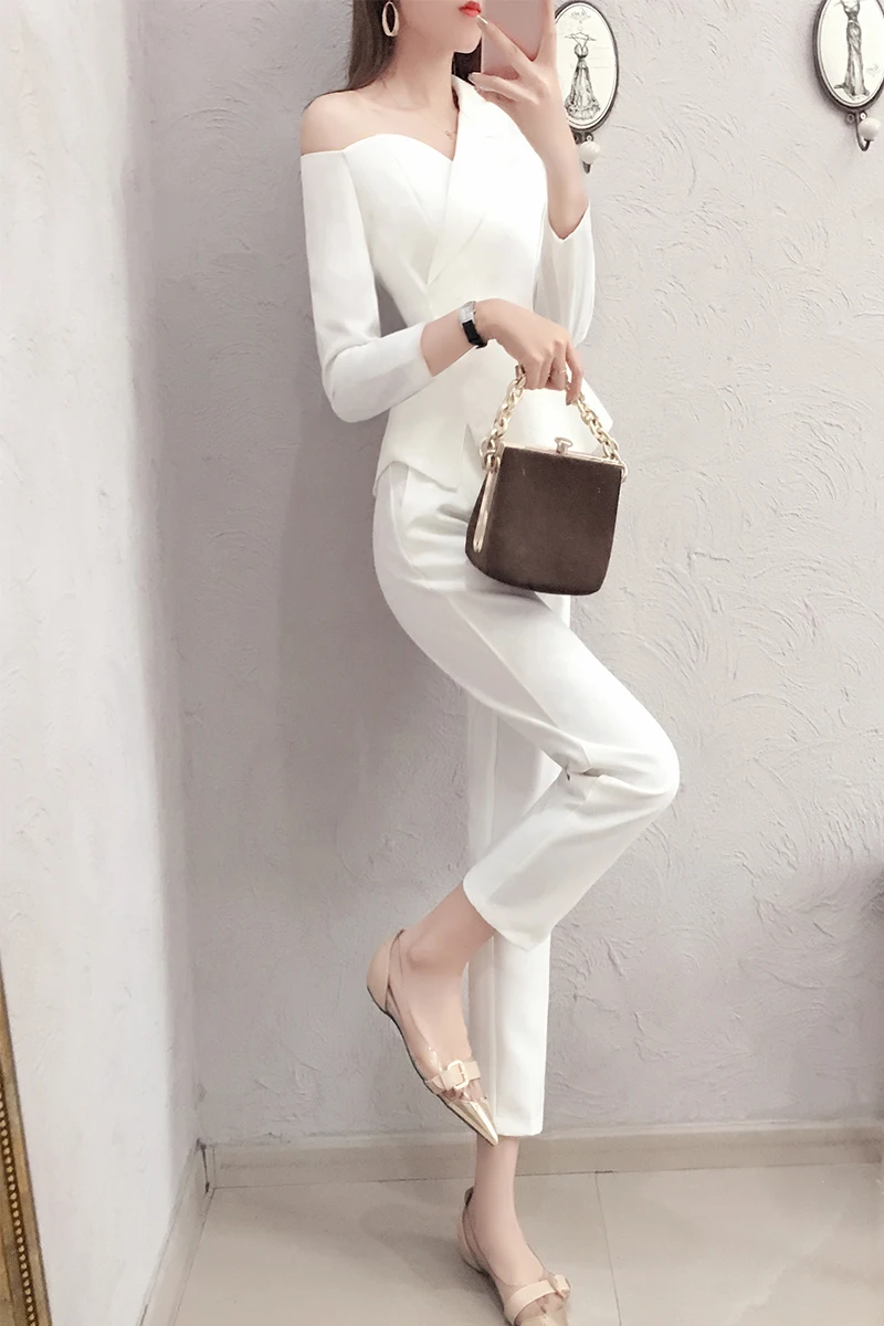 Весна богиня Женский комплект 2 шт. элегантный Conjunto Feminino офисный костюм женский