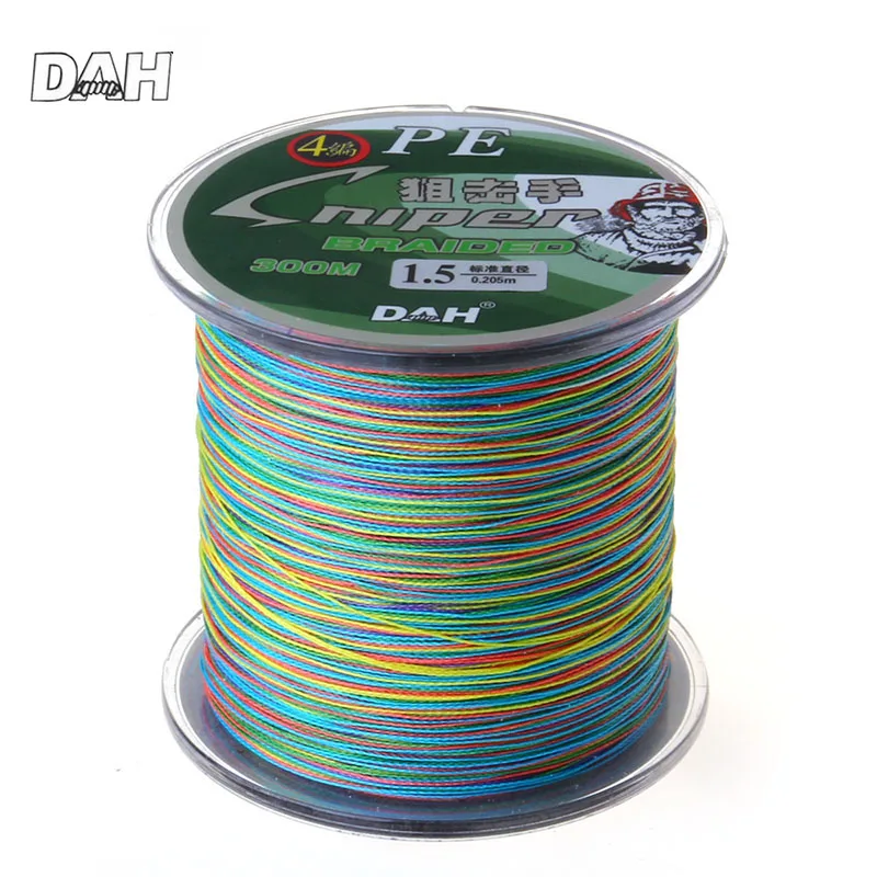 

Strong Straight 4 Strands 300m 1 Meter 1 Color PE Fishing Line Multicolor Multifilament Bradied Fishing Line