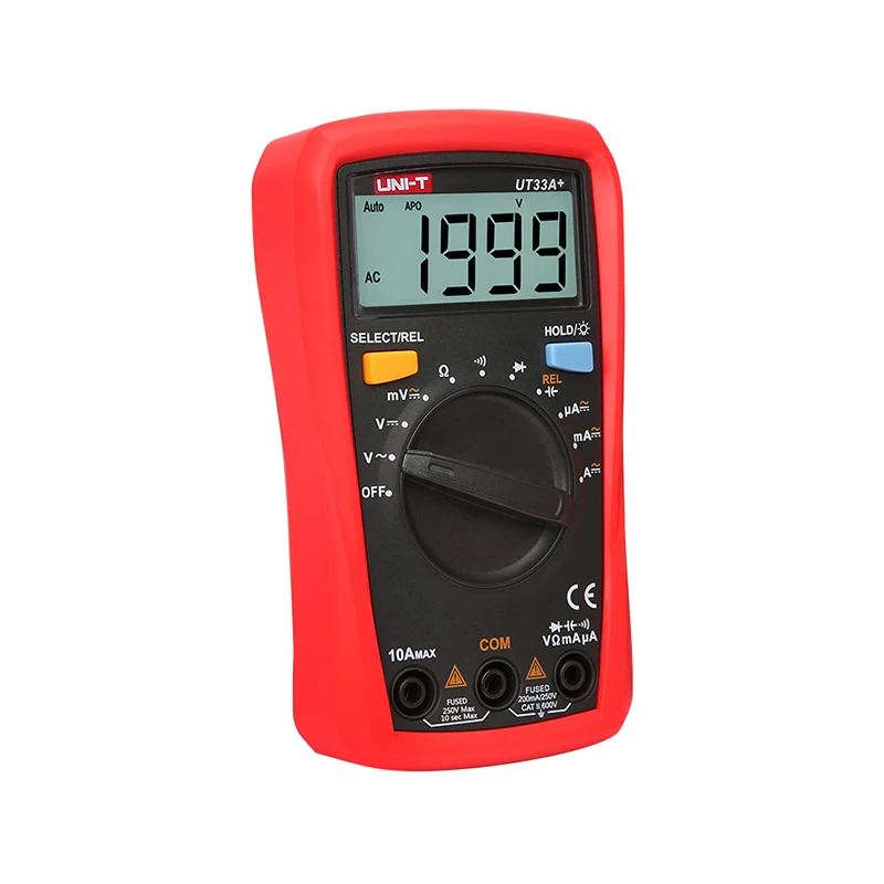 UNI T UT33A + Карманный цифровой мультиметр Подсветка ЖК дисплей AC DC Вольтметр