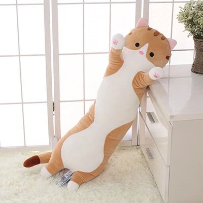 brown cat Candice guo, плюшевая игрушка, плюшевая кукла, мультяшное животное, длинное тело, кошка, свинья, диван, Подушка для сна, детский подарок на день рождения, 1 шт - Цвет: brown cat