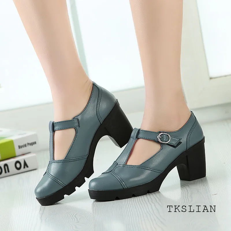 Туфли-лодочки Mary Jane Женская обувь Броги на квадратном каблуке Официальная