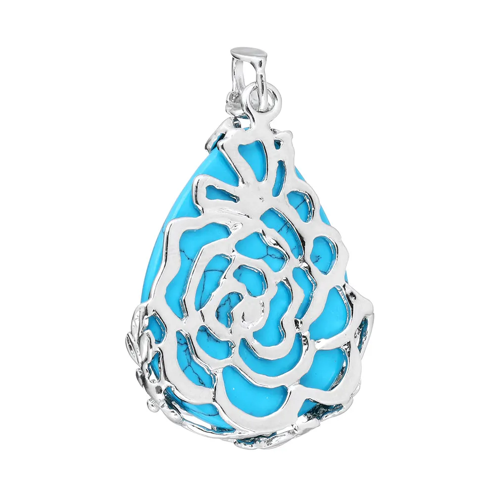 2018 модные ювелирные изделия кулон из натурального камня капли воды Хрустальный