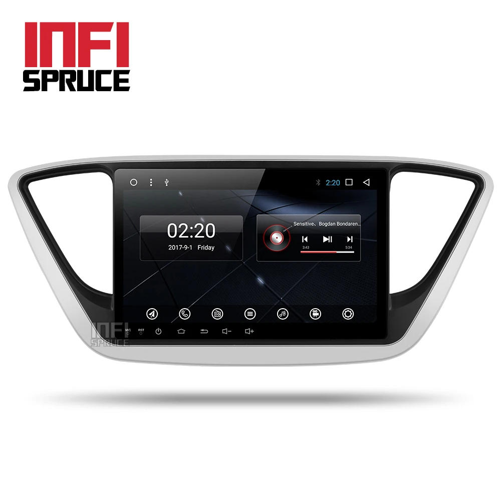 Infispruce автомобильный DVD gps для Hyundai Verna Solaris 2017 octa Core 9 &quotAndroid 8 1 ПК автомобиля Штатная