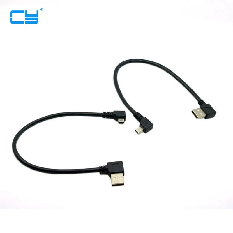 Usb кабель для зарядки данных Mini USB 90 градусов левый и правый угловой разъем 20 см 0 2