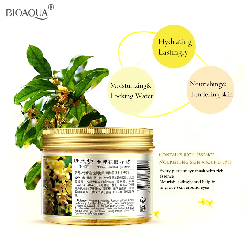 80 шт./бутылка BIOAQUA Gold осмотическая маска для глаз женщин коллагеновый гель