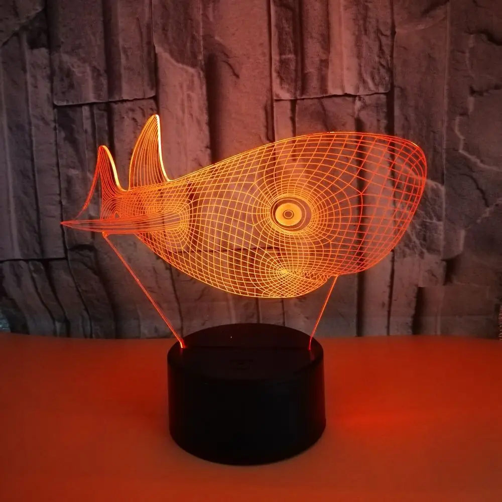 3d ночник с рисунком Кита сенсорный светодиодный светильник дистанционным