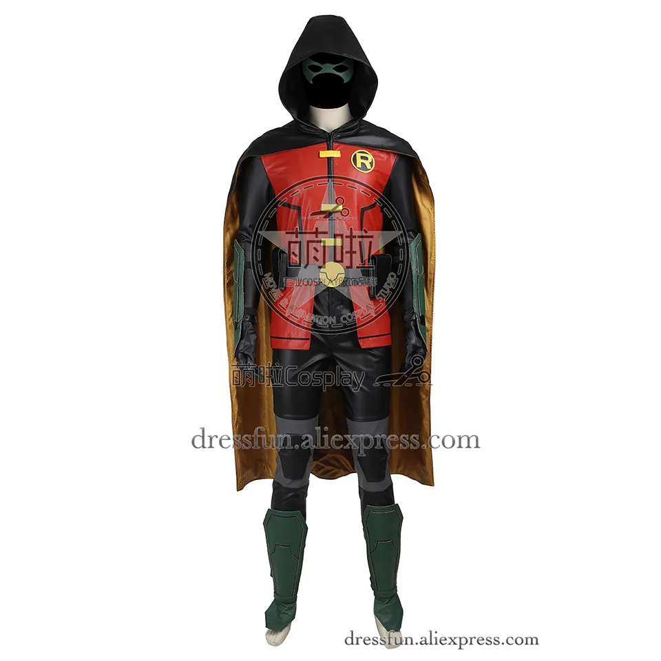 Young Justice Косплей Робин Тим Дрейк Тимоти Джексон Уэйн костюм черная накидка наряды